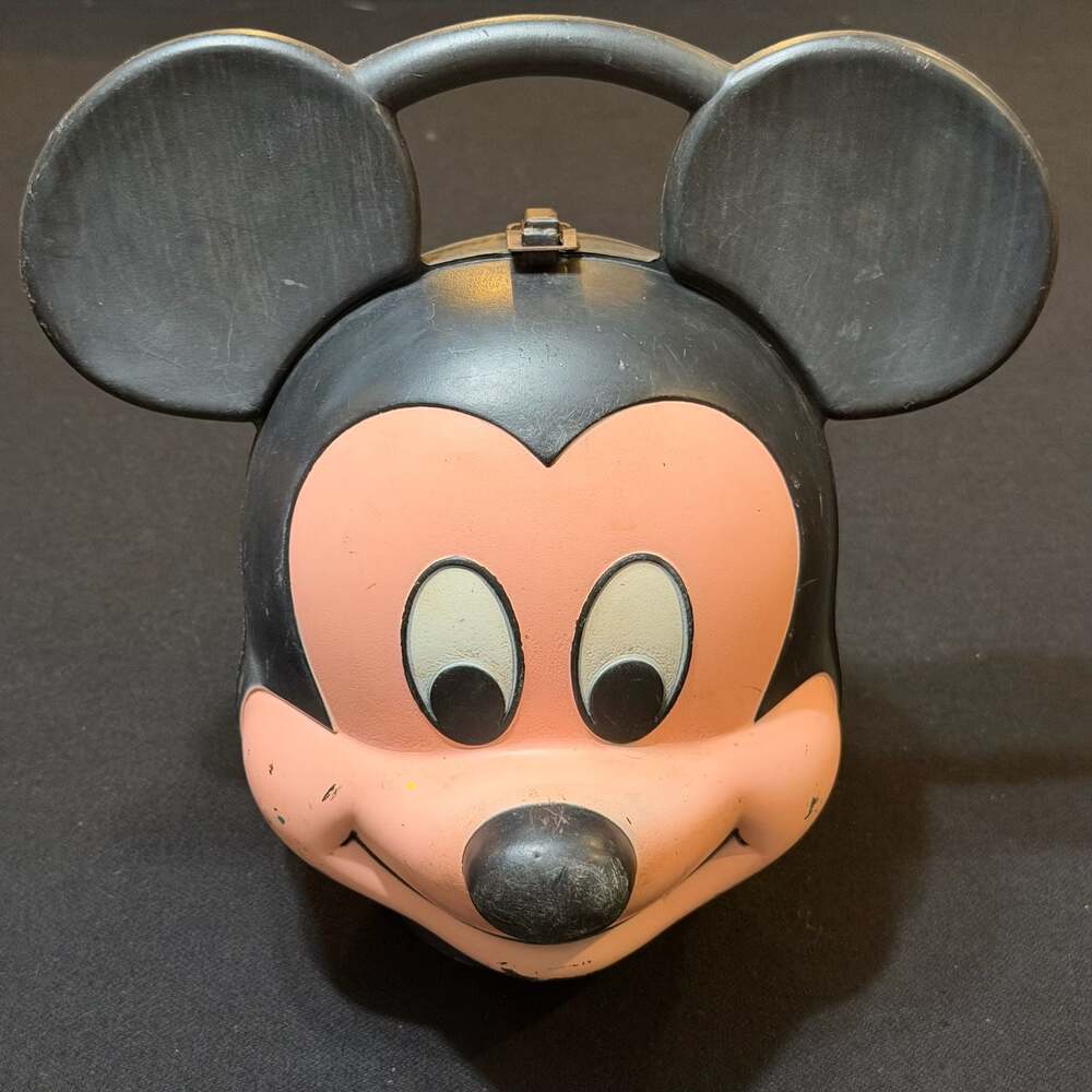 Vintage Aladdin Industries Mickey Mouse Head Plastic Lunch Box